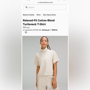 - - Relaxed-Fit Cotton-Blend Turtleneck T-Shirt lululemon 4
